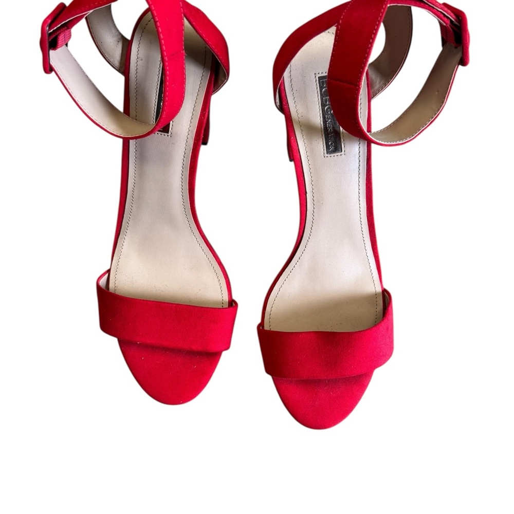 Bcbgeneration Open Toe Ankle Strap Red Heels Size… - image 6
